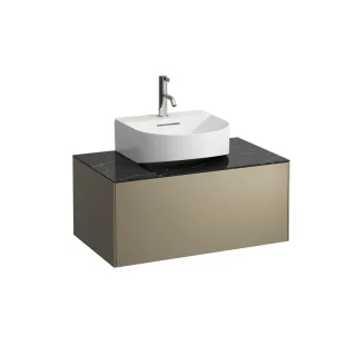 LAUFEN Waschtischunterschrank SONAR f.HWB H816341/2 1 Schubl 775x455 Ausschn mi Titan&Nero Marquina, H4054410341421