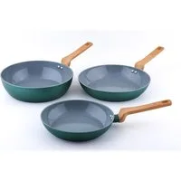 CS Koch-Systeme Bratpfanne PURE, antihaftbeschichtet, grün, Aluminium (1-tlg), antihaftbeschichtet