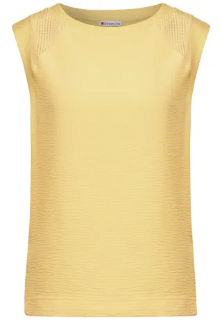 Street One - Top mit Mesh-Details gelb - Gr. - 36