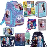 GOLDKIDS Schulranzen für Jungen und Mädchen, 10er-Set - Schul-Rucksack für (Kinder mit Federmäppchen - Frozen-Tagebuch, 1-tlg., und Hausaufgabenheft - ELSA), Frozen Motiv - 1-3 Klasse