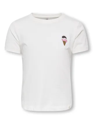 KIDS ONLY - KMGVEGA LIFE SS REG EMB TEE BOX JRS NOOS Cloud Dancer - Gr. - 116