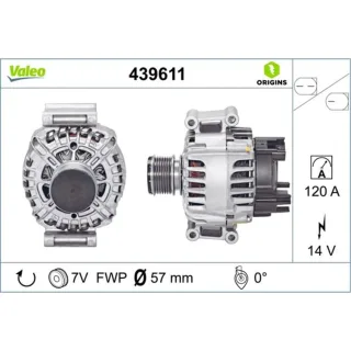 Valeo Generator  120A Mercedes C-Klasse Clc-Klasse 439611