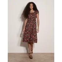 Apricot Midikleid Milkmaid Ditsy Midi Dress mit Smokdetails