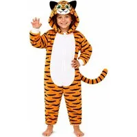 Corimori Jumpsuit Flauschiges Tiger-Kostüm für Kinder, Karneval Fasching Kostüm Onesie (2-tlg) Jumpsuit, Pyjama, Fasching, Kigurumi, Tierkostüme, Tiger "Makari"