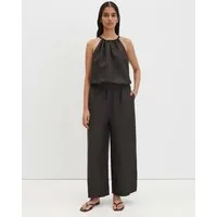 someday Jumpsuit CISEA aus Viskose Leinen Mix Neckholder und Bindekordel betonen die Taille