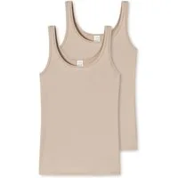 Schiesser Unterhemd 2er Pack Modal Essentials (Spar-Set, 2-St) Unterhemd / Top - Hals- und Armausschnitt mit feinem Einfass