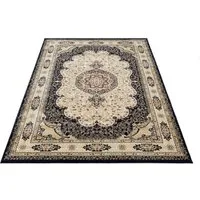 Carpetilla Designteppich Designer Wohnzimmer Teppich Asfahan Orientalisch Teppich marineblau, Rechtetig, Höhe: 12 mm, Wohnzimmer