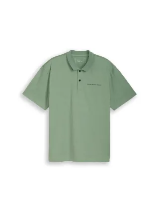 Denim Tom Tailor - Relaxed Fit Poloshirt aus Baumwolle sea spray - Gr. - L