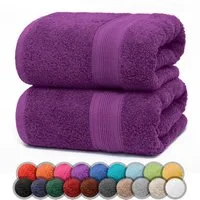 NatureMark Duschtücher 2er-Set Frottier Duschtücher 70x140cm, 100% Baumwolle (2-St), Premium Qualität, DUSCHTUCH, Dusch-Handtuch, 70x140cm, Lila