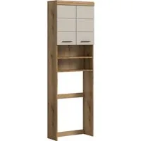 welltime Waschmaschinenumbauschrank SIENA, Breite 63cm, für Waschmaschine & Trockner, 2 Türen, MDF-Front (TOPSELLER) in verschiedenen Farben, Überbauschrank, Umbauschrank, Badschrank