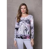 Passioni 2-in-1-Strickjacke Twinset mit abstrakten Animal Print