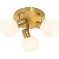 Qazqa LED Aufbaustrahler Anouk, ohne Leuchtmittel, Warmweiß, QAZQA Aufbau­spot, e14, gold, Glas, Art Deco