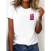 RMK T-Shirt Damen Shirt Rundhals Basic "Bear" aus Baumwolle