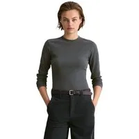 Marc O'Polo DENIM Langarmshirt aus Rippjersey, Slim Fit
