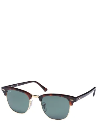 Ray-Ban Herren Sonnenbrille Clubmaster Braun Grün getönte Gläser (Glasbreite: ca