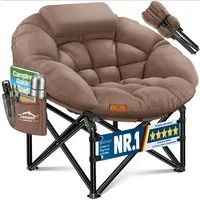 KESSER Campingstuhl Chillexer faltbar 150 kg Klappstuhl mit Kissen, Seitentasche & Cover, Relaxstuhl Outdoor + Indoor für Camping, Angeln, Festival, Strand