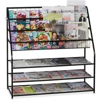 relaxdays Zeitungsständer XL Zeitschriftenregal aus Metall (1 St), schwarz