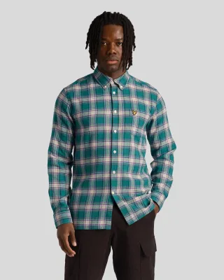 Lyle & Scott kariertes Flanellhemd für Herren in Grün