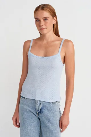 Strukturierte Baumwoll-Modal-Trägertop-Bluse