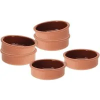Spetebo Portionsförmchen Tapas Schalen aus Ton 250 ml - 6er Set, Ton, (6-St), Feuerfeste Auflaufform innen glasiert