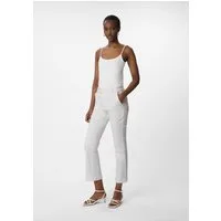 comma 7/8-Hose Hose Weiße Crop-Jeans mit Flared Leg