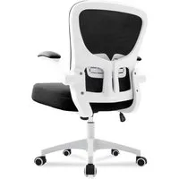 Durrafy Bürostuhl Ergonomischer Bürostuhl,Schreibtischstuhl mit klappbaren Armlehnen (Höhenverstellbarer Drehstuhl mit Wippfunktion bis 130°,Computerstuhl mit verstellbarer Lendenwirbelstütze und leisen Rollen), Chefsessel mit 150 kg Tragfähigkeit