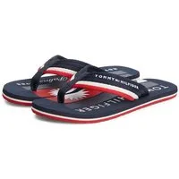 Tommy Hilfiger PATCH HILFIGER BEACH SANDAL Zehentrenner Sommerschuh, Strandschuh mit gestreifter Bandage