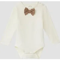 s.Oliver Shirtbody T-Shirt Body Langarmbody mit Druckknöpfen und Fliege