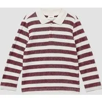 s.Oliver Langarmshirt Polo-Shirt Langärmeliges Poloshirt mit Streifen