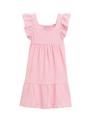 tom tailor kids - Mini-Kleid mit Volants off white neon pink stripe - Gr. - 92/98