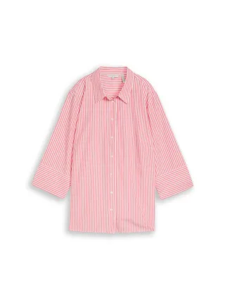 Tom Tailor - Plus Size - Hemdbluse mit Streifenmuster soft coral white thin stripe - Gr. - 52