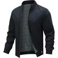 Allthemen Bomberjacke Herren Bomberjacke mit Stehkragen Business Regular Fit Übergangsjacke
