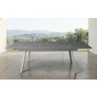 Gardissimo Gartentisch Estabulo silber, 216/297 x 100 cm ausziehbar (Ausziehtisch, 1-St., 1 Tisch), Voll-Aluminium wetterfest ausziehbar