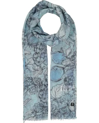 fraas - Schal Sustainability Edition - Schal mit handgezeichnetem Früchte-Design true blue - Gr. - OS