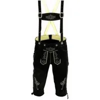 Myooka Trachtenlederhose Herren Trachtenlederhose Inkl. Hosen Träger Größe 46-62 LE1BRN