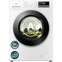 homeX Waschmaschine WF1014H1A-W, 10 kg, 1400 U/min, Frontlader 10kg, Dampffunktion, AquaStop, Inverter Motor, EEK A -10%