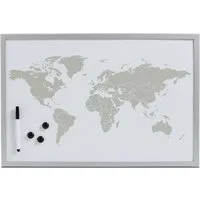 Zeller Present Magnettafel Magnettafel World + 3 Magnete, weiß, 60 x 40 cm, ZELLER