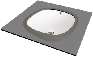 Neuesbad Serie 630 Hängend Waschbecken, Weiß, 380x380 mm NB1DECGA6U4U1