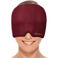 IEA Medical Schlafmaske mit 360°-Kühl-/Wärmegel - auch als Migränemaske, 1-tlg., Gelpads vorne & hinten, abdunkelnd, Schlupfform ohne Verschluss