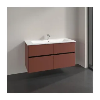 Villeroy und Boch Collaro Waschtischunterschrank C14600AH 116,1x61x48cm, Waschbecken mittig, wine red
