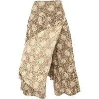 Guru-Shop Relaxhose Ethno Hosenrock, Boho Maxirock, natürlicher.. alternative Bekleidung