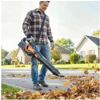 Outsunny Elektro-Laubbläser mit 2x4.0Ah Akku & Ladegerät, Turbo-Boost, 162,7 km/h, (gartensauger, 4 St., Akku-Laubsauger), für Garten, Terrasse
