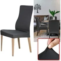 Casativo Stuhlhusse Edler Stuhlbezug, schwarz, Stretch mit Lehnenbezug, waschbar bis 40°C, Gewicht Bezug 160 g