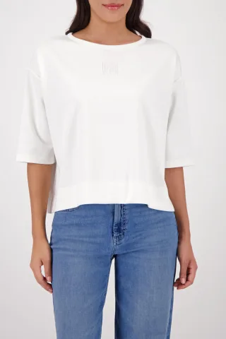 monari - Sweatshirt mit Präge-Emblem off-white - Gr. - 36