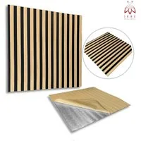 IKHEMalarka Wandpaneel Qualitätsgünstige Selbstklebende Lamellen Optik aus PE-Schaum, BxL: 66,5x67 cm, 0,44 qm, 66,5x66,5cm 5mm Stärke - Leicht & Flexibel