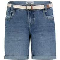 SUBLEVEL Jeansbermudas Damen Jeans Shorts mit Gürtel 5-Pocket, Bermudashorts