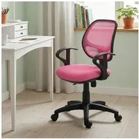 IDIMEX Schreibtischstuhl COOL, für Kinder ergonomisch und höhenverstellbar mit Armlehnen Pink