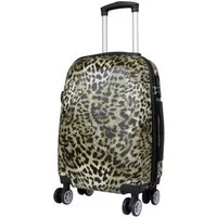 Trendyshop365 Hartschalen-Trolley Reisekoffer im Leoparden-Look, 3 Größen, 4 Rollen, Tierfell-Optik, Zahlenschloss