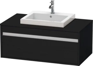 Duravit Ketho Konsolenwaschtischunterbau wandhängend Eiche Schwarz Matt 1000x550x426 mm - KT67950161 KT679501616
