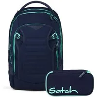 Satch Schulranzen Schulrucksack-Set MATCH PLUS Ocean Mint 2-teilig (2-teilig), Schulranzen, ergonomisch, 30 + 5 Liter, 4 Fächer